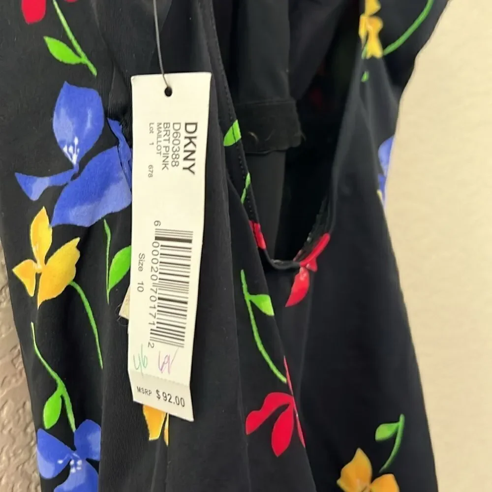 NWT Vintage DKNY Floral Swimsuit size 10 - Picture 7 of 8